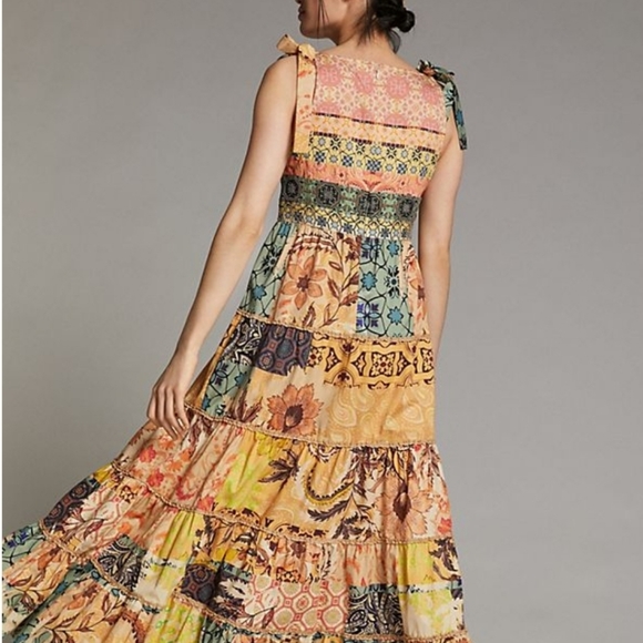 Anthro Geisha Designs Rosalinda Patchwork Maxi - Picture 3 of 5